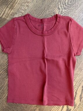 Brandy Melville Red Crop Tee